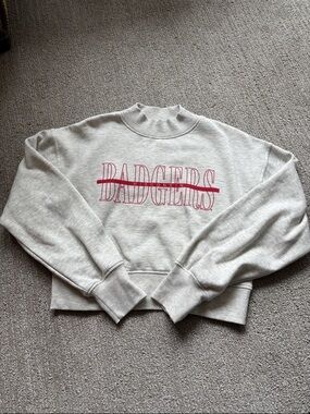 Wisconsin Badgers Cropped Mockneck Sweatshirt